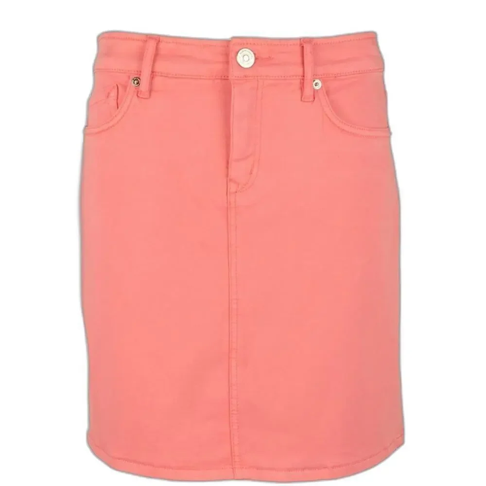Tommy Bahama Boracay Beach Denim Tencel Skirt Pure Coral Size 14 - Picture 2 of 7